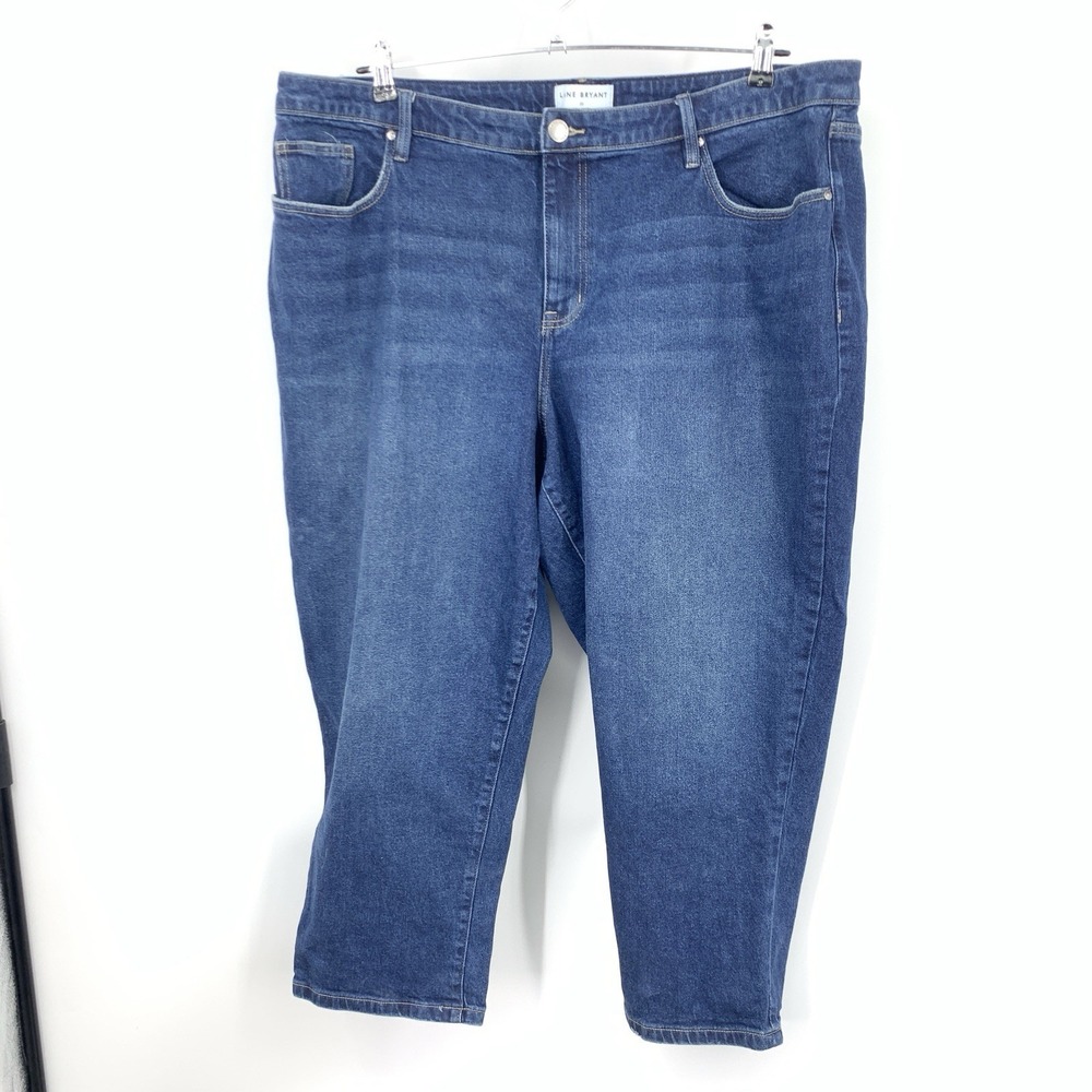 Lane Bryant Women Size 20 Jeans Dark Wash‎ Pants Mid Rise Boyfriend Capri Crop